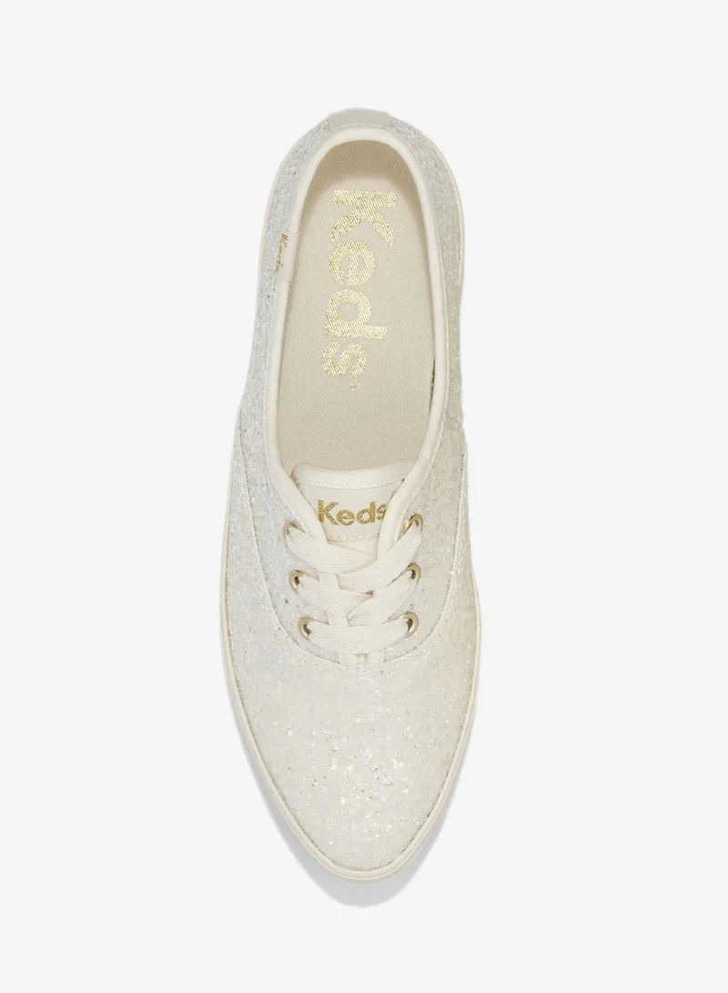 Keds Light Beige Keds Women's Point Lace Up Platform Glitter Casual Sneaker Beige for Women | Best Price UAE